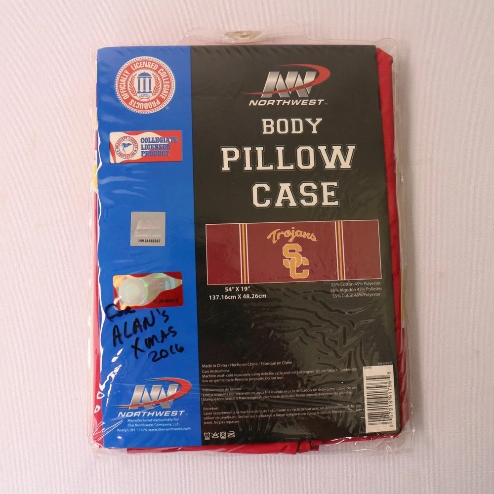 Lot of 2 - Northwest USC Trojans Body Pillow Case New Cotton NCAA Football